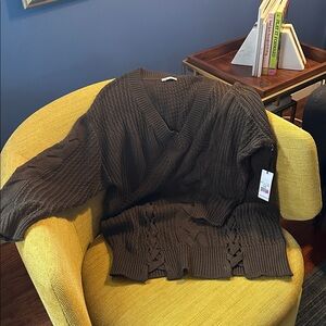 Dark Green Knit Oversized Sweater